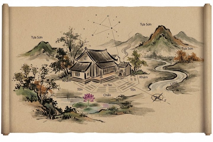 Nhà bếp — vị trí lò nấu và hướng toạ táo