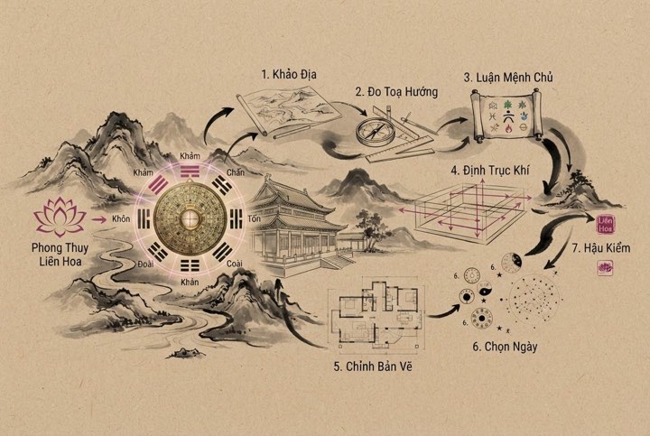 Tư vấn phong thuỷ: bảy bước khảo — luận — định của phongthuylienhoa