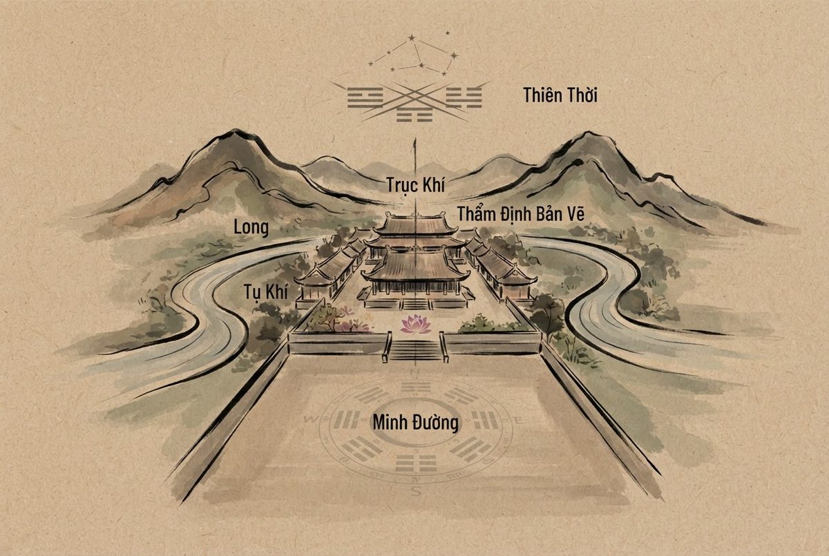 Nguyên lý quy hoạch kiến trúc phong thuỷ trong Thẩm Định Bản Vẽ