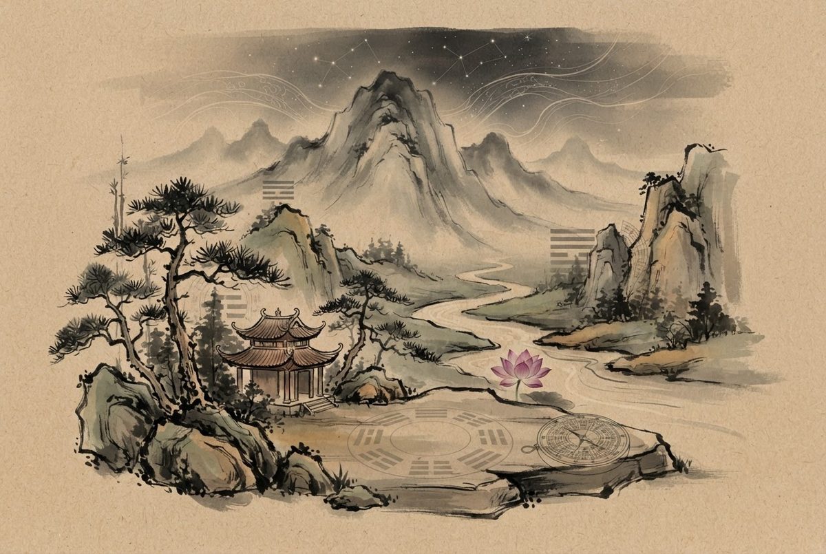 Minh hoạ Thần chú lục tự đại minh chân ngôn Om Mani Padme Hum