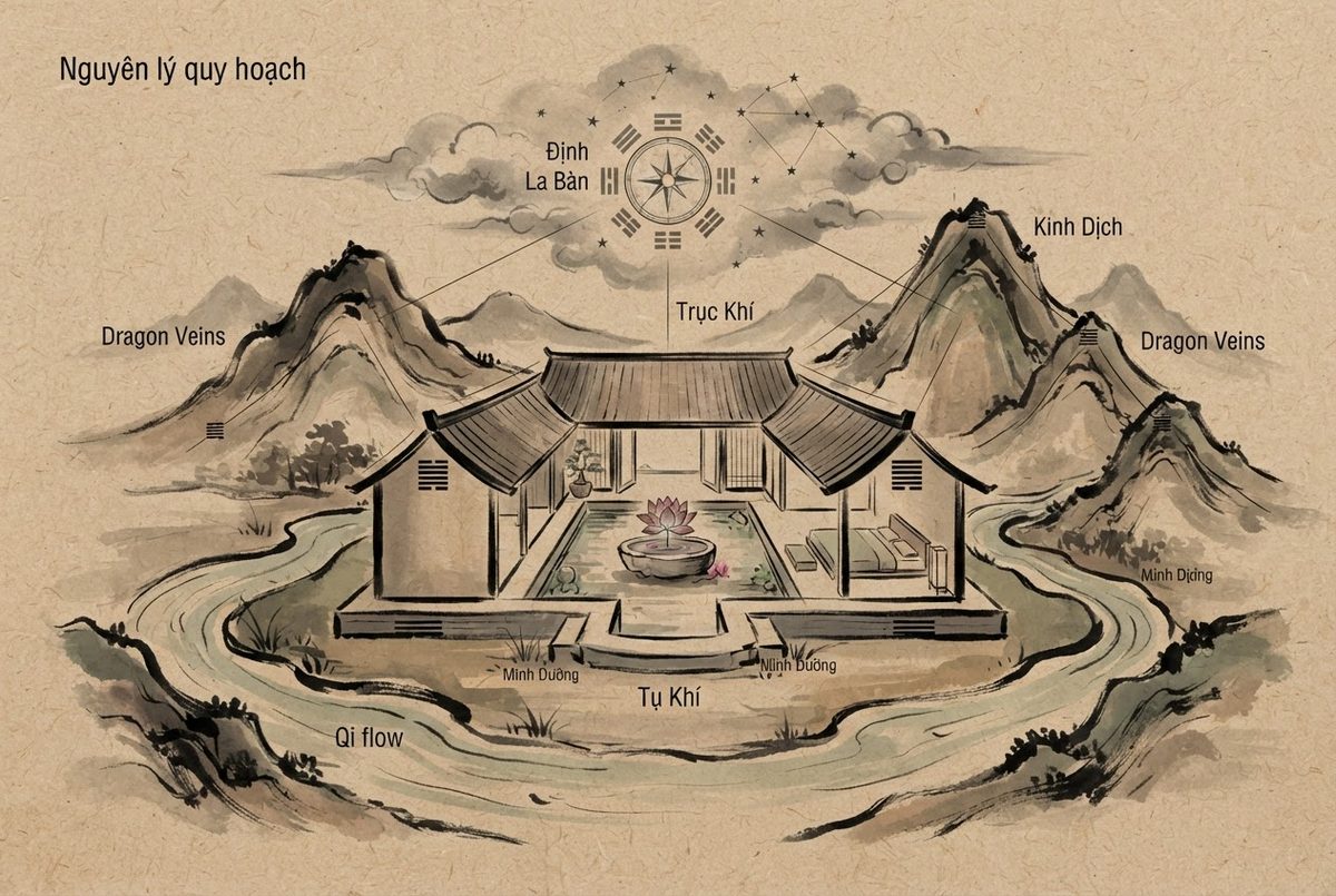 Nguyên lý quy hoạch kiến trúc phong thuỷ trong Bố Trí Phòng Ngủ
