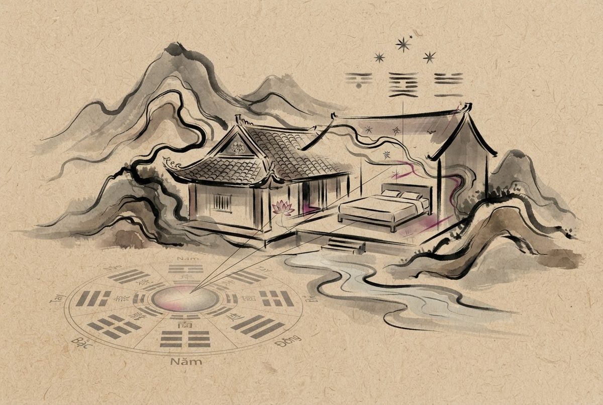 Bát Trạch cho phòng ngủ: chọn phòng, đặt giường, xoay đầu giường