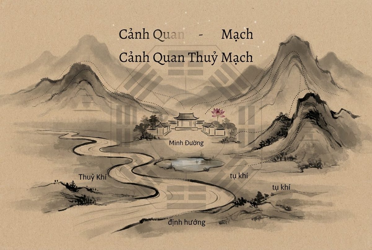 Nguyên lý quy hoạch kiến trúc phong thuỷ trong Cảnh Quan Thuỷ Mạch