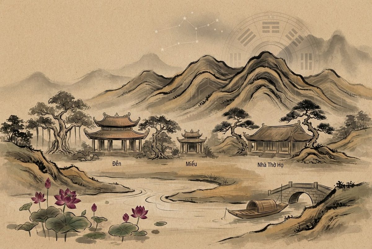 Thầy Vũ Giới luận Đền — Miếu — Nhà Thờ Họ — kiến trúc phong thuỷ Á Đông