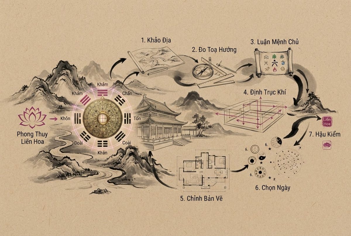 Tư vấn phong thuỷ: bảy bước khảo — luận — định của phongthuylienhoa