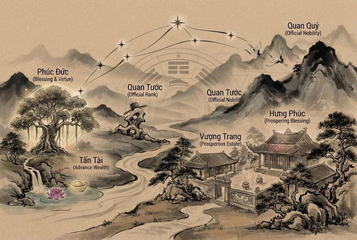 Ý Nghĩa Sáu Cung Cát Của Vòng Phúc Đức
