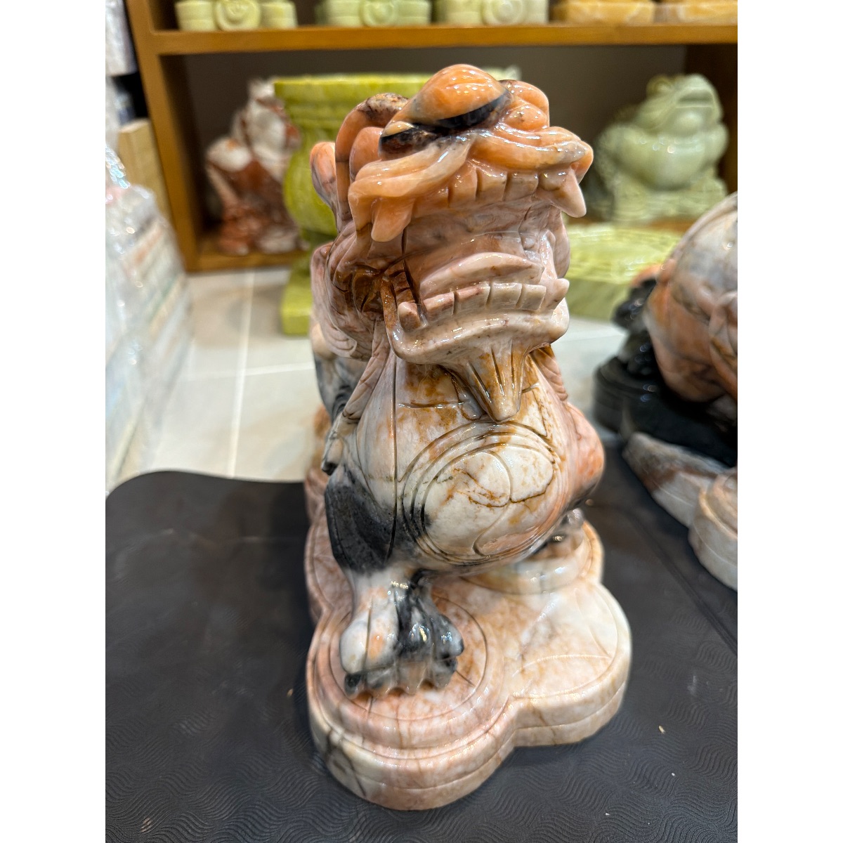 Tỳ hưu Liên Hoa ngũ sắc 36 cm đá tự nhiên tạc thủ công — ảnh 5