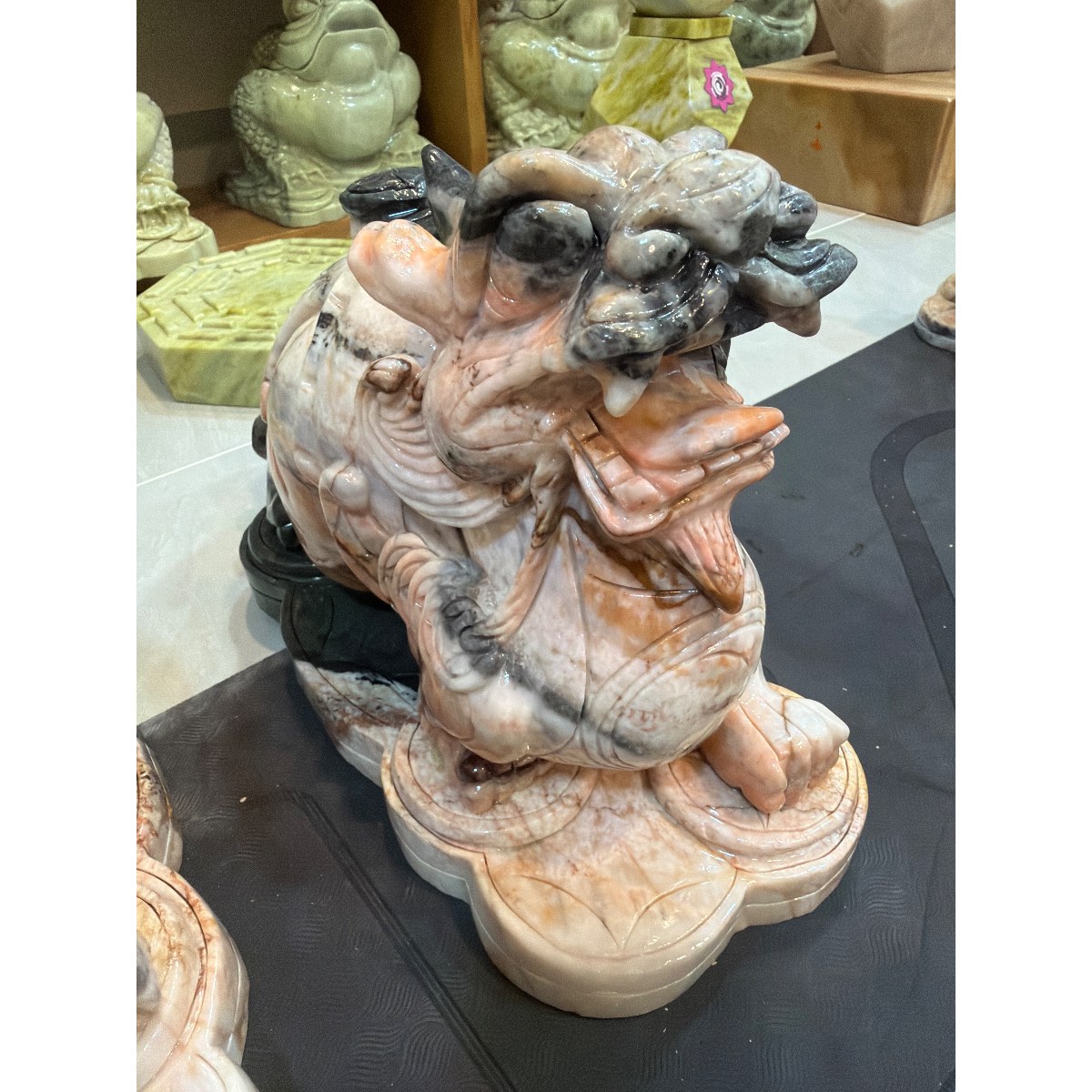 Tỳ hưu Liên Hoa ngũ sắc 36 cm đá tự nhiên tạc thủ công — ảnh 6