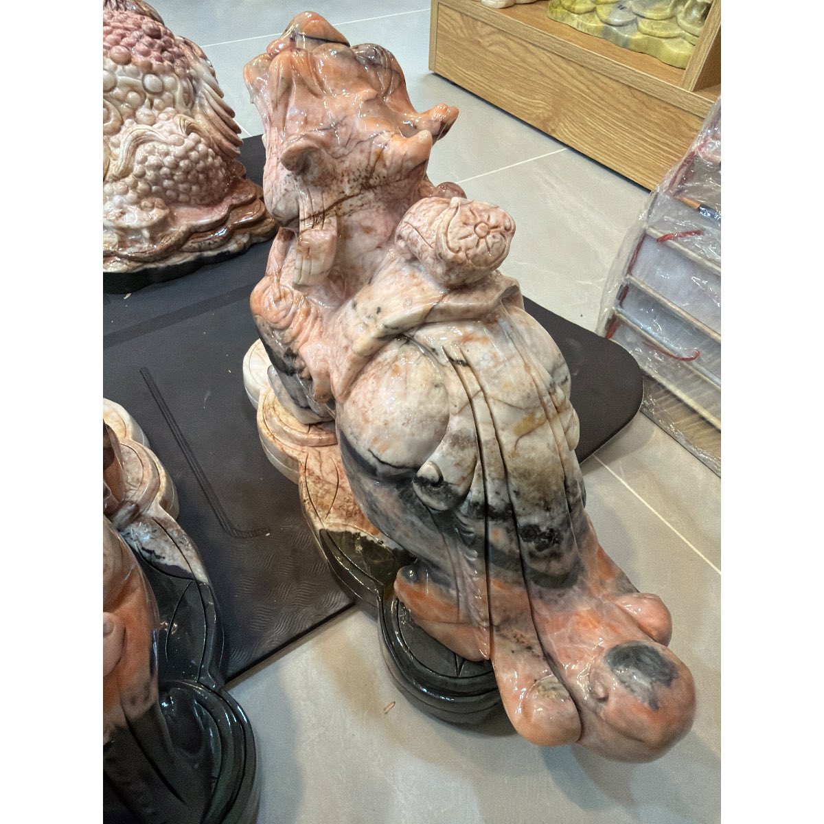 Tỳ hưu Liên Hoa ngũ sắc 36 cm đá tự nhiên tạc thủ công — ảnh 4