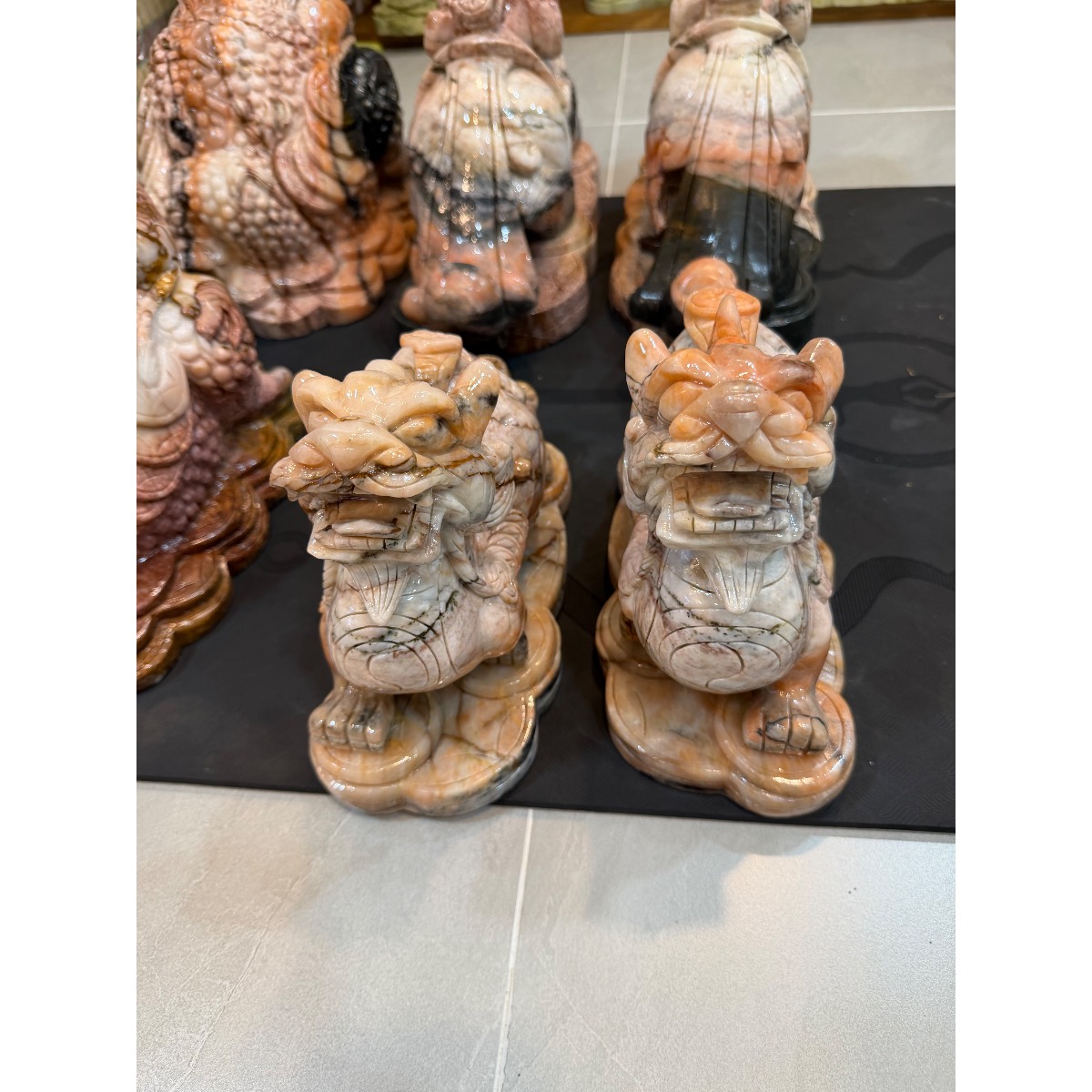 Tỳ hưu ngọc ngũ sắc Liên Hoa 27 cm tạc thủ công từ ngọc tự nhiên — ảnh 5