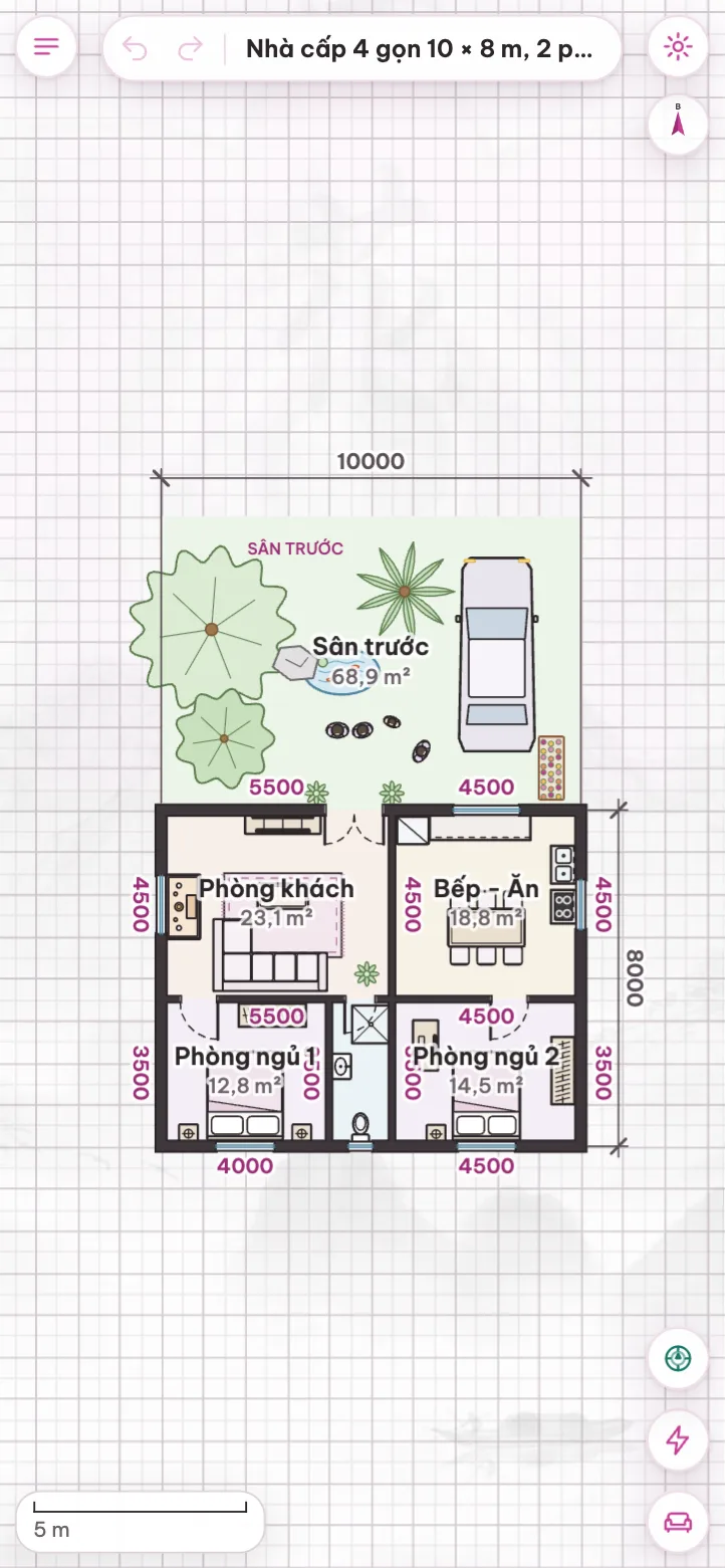 App Vẽ Mặt Bằng Liên Hoa đã mở trên điện thoại sau khi được duyệt, dùng như ứng dụng thật