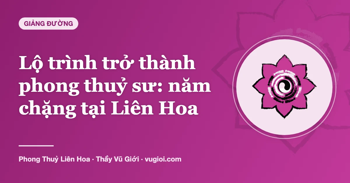 Minh hoạ Lộ trình trở thành phong thuỷ sư: năm chặng tại Liên Hoa