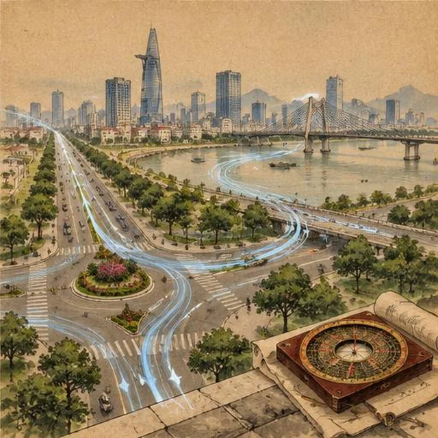 Thực địa phố thị — trục khí đô thị