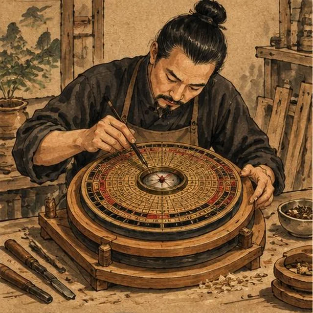 Chế tác la kinh gỗ thủ công