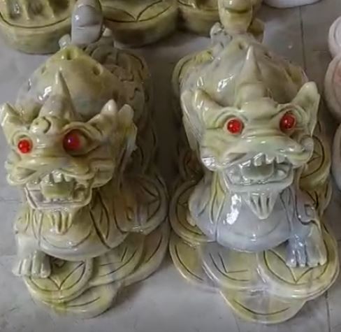 Cặp Tỳ Hưu Vàng Xanh | Ngọc Sapentin