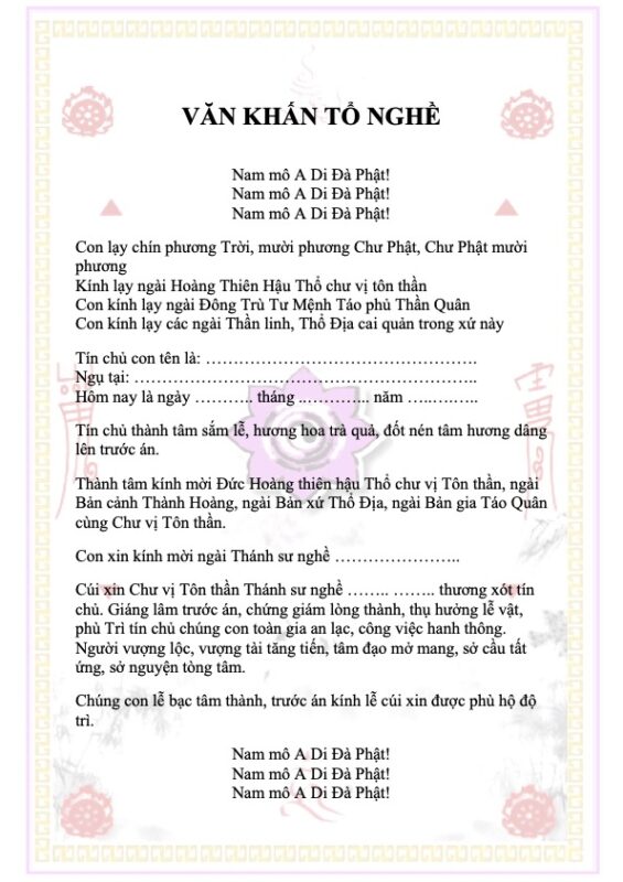 Văn Khấn Thờ Cúng